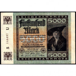 Allemagne - Pick 81a_1 - 5'000 mark - 02/12/1922 - Imp. U - Série S - Etat : TTB