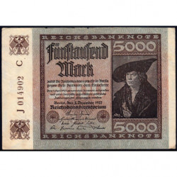 Allemagne - Pick 81a_1 - 5'000 mark - 02/12/1922 - Imp. C - Série J - Etat : TB