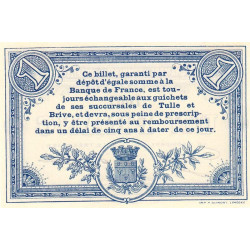 Corrèze (Brive, Tulle) - Pirot 51-6 - 1 franc - Série B - 25/03/1915 - Etat : NEUF