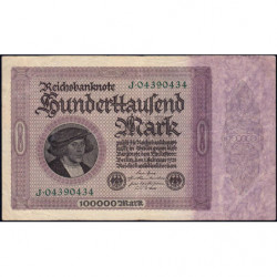 Allemagne - Pick 83a_1 - 100'000 mark - 01/02/1923 - Série J - Etat : TB+