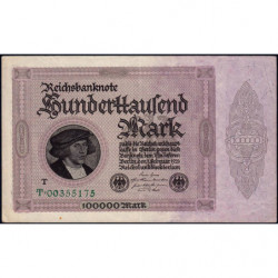 Allemagne - Pick 83c - 100'000 mark - 01/02/1923 - Série T - Etat : TTB