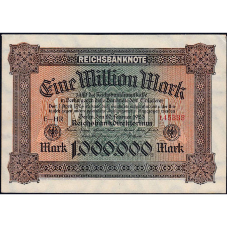 Allemagne - Pick 86a - 1'000'000 mark - 20/02/1923 - Imp. HR - Série E - Etat : SPL+