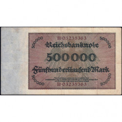 Allemagne - Pick 88a - 500'000 mark - 01/05/1923 - Série B - Etat : TTB-