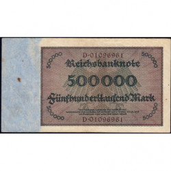 Allemagne - Pick 88a - 500'000 mark - 01/05/1923 - Série D - Etat : TTB-