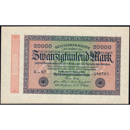 Allemagne - Pick 85c - 20'000 mark - 20/02/1923 - Série RP - Etat : NEUF