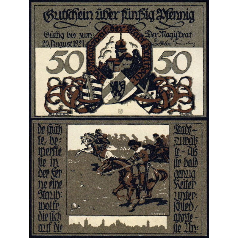 Allemagne - Notgeld - Delitzsch - 50 pfennig - 1921 - Etat : NEUF