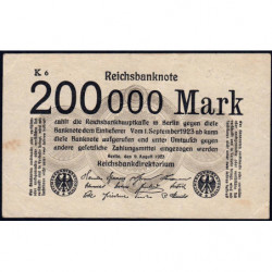 Allemagne - Pick 100_2 - 200'000 mark - 09/08/1923 - Série K 6 - Etat : TTB