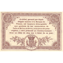 Corrèze (Brive, Tulle) - Pirot 51-4 - 50 centimes - Série B - 25/03/1915 - Etat : SPL