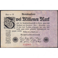 Allemagne - Pick 103_4 - 2 millions mark - 09/08/1923 - Série T - Etat : TB+