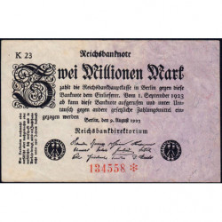 Allemagne - Pick 103_5 - 2 millions mark - 09/08/1923 - Série K 23 - Etat : TTB-