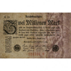 Allemagne - Pick 103_5 - 2 millions mark - 09/08/1923 - Série K 23 - Etat : TTB-