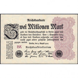 Allemagne - Pick 104b - 2 millions mark - 09/08/1923 - Série BK - Etat : SUP+