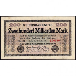Allemagne - Pick 121a - 200 milliards mark - 15/10/1923 - Série HM - Etat : TTB