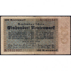 Allemagne - Pick 166 - 100 rentenmark - 01/11/1923 - Série A - Etat : B+ à TB-