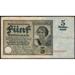 Allemagne - Pick 169 - 5 rentenmark - 02/01/1926 - Série B - Etat : TB