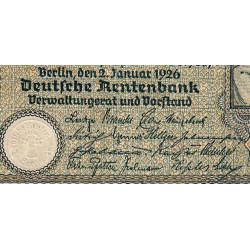 Allemagne - Pick 169 - 5 rentenmark - 02/01/1926 - Série B - Etat : TB