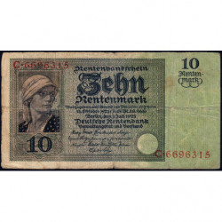 Allemagne - Pick 170 - 10 rentenmark - 03/07/1925 - Série C - Etat : TB-