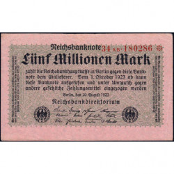 Allemagne - Pick 105_3 - 5 millions mark - 20/08/1923 - Série 31 AB - Etat : TTB+