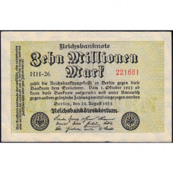 Allemagne - Pick 106a_1 - 10 millions mark - 22/08/1923 - Série HH 26 - Etat : TTB