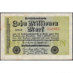 Allemagne - Pick 106a_1 - 10 millions mark - 22/08/1923 - Série NN 11 - Etat : TTB