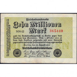 Allemagne - Pick 106a_1 - 10 millions mark - 22/08/1923 - Série NN 12 - Etat : TTB