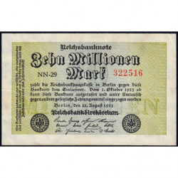 Allemagne - Pick 106a_1 - 10 millions mark - 22/08/1923 - Série NN 29 - Etat : TB+