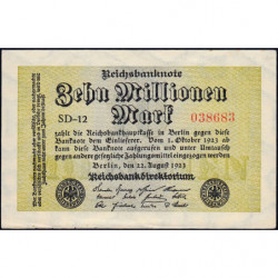 Allemagne - Pick 106a_1 - 10 millions mark - 22/08/1923 - Série SD 12 - Etat : TTB