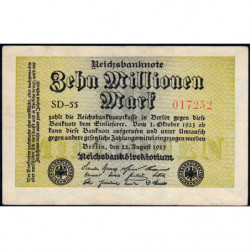 Allemagne - Pick 106a_1 - 10 millions mark - 22/08/1923 - Série SD 55 - Etat : TTB-