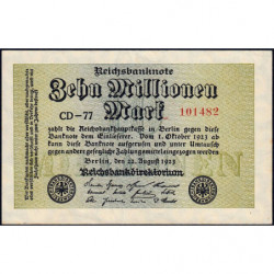 Allemagne - Pick 106b_1 - 10 millions mark - 22/08/1923 - Série CD 77 - Etat : SUP
