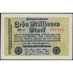 Allemagne - Pick 106d_1 - 10 millions mark - 22/08/1923 - Série OF 7 - Etat : TTB+