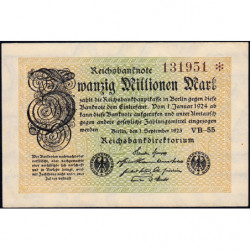 Allemagne - Pick 108c_2 - 20 millions mark - 01/09/1923 - Série VB 55- Etat : SPL
