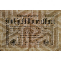 Allemagne - Pick 109b_1 - 50 millions mark - 01/09/1923 - Série DK 29 - Etat : TB