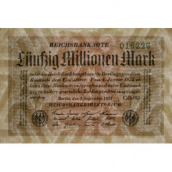 Allemagne - Pick 109b_1 - 50 millions mark - 01/09/1923 - Série GD 50 - Etat : SPL