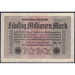 Allemagne - Pick 109b_1 - 50 millions mark - 01/09/1923 - Série PR 22 - Etat : TTB+