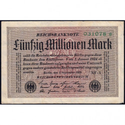 Allemagne - Pick 109b_2 - 50 millions mark - 01/09/1923 - Série NF 1 - Etat : TB+