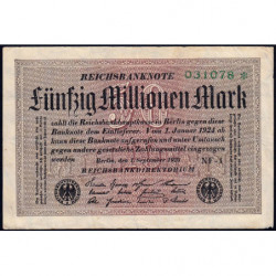 Allemagne - Pick 109b_2 - 50 millions mark - 01/09/1923 - Série NF 1 - Etat : TB+