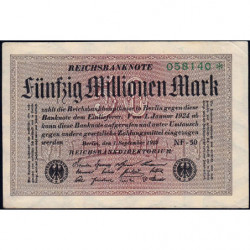 Allemagne - Pick 109b_2 - 50 millions mark - 01/09/1923 - Série NF 50 - Etat : SUP