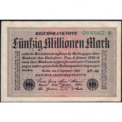 Allemagne - Pick 109b_2 - 50 millions mark - 01/09/1923 - Série NF 60 - Etat : TB