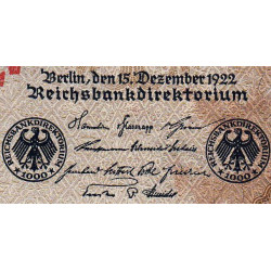 Allemagne - Pick 113a_1 - 1 milliard mark - 15/12/1922 (1923) - Série 21 K - Etat : SPL