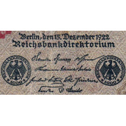 Allemagne - Pick 113c - 1 milliard mark - 15/12/1922 (1923) - Série 104 E - Etat : TB