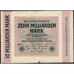 Allemagne - Pick 117b_2 - 10 milliards mark - 01/10/1923 - Série DB 1 - Etat : TB