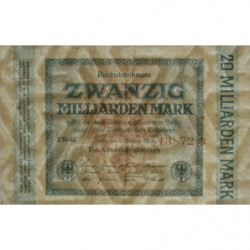 Allemagne - Pick 118a_2 - 20 milliards mark - 01/10/1923 - Série EK 42 - Etat : TTB+