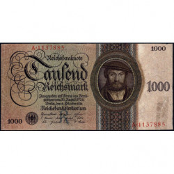 Allemagne - Pick 179 - 1'000 reichsmark - 11/10/1924 - Lettre R - Série A - Etat : TB-