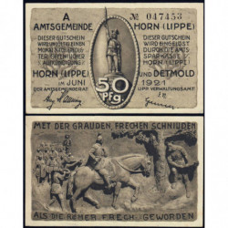 Allemagne - Notgeld - Horn - 50 pfennig - 06/1921 - Série A - Etat : SPL