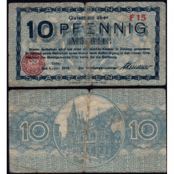 Allemagne - Notgeld - Köln - 10 pfennig - 01/06/1918 - Série F 15 - Réf K30.4 - Etat : TB-