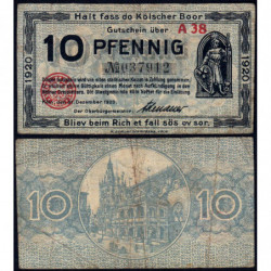 Allemagne - Notgeld - Köln - 10 pfennig - 31/12/1920 - Série A 38 - Réf K30.15 - Etat : TTB-