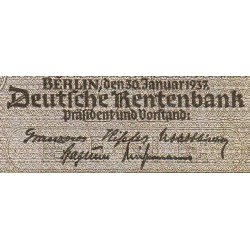 Allemagne - Pick 173b - 1 rentenmark - 30/01/1937 - Série G - Etat : NEUF