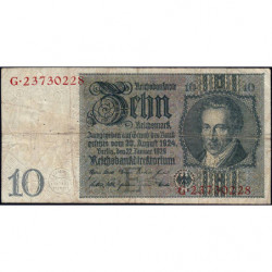 Allemagne - Pick 180a - 10 reichsmark - 22/01/1929 - Lettre E - Série G - Etat : TB