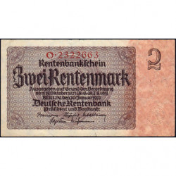 Allemagne - Pick 174a - 2 rentenmark - 30/01/1937 - Série O - Etat : TTB-