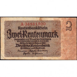 Allemagne - Pick 174b - 2 rentenmark - 30/01/1937 - Série A - Etat : TB